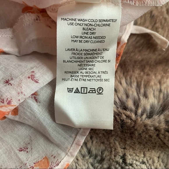 Free People Amanda Ruffle Top Ivory Floral - Picture 10 of 11